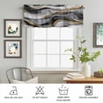thumbnail image 6 of Kitchen Valances for Window, Modern Abstract Marble Texture Light Filtering Rod Pocket Valance Curtain, Black Gold Stripe Water Ripple Short Curtains Window Topper for Bedroom 42x12in, 6 of 9