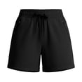 thumbnail image 4 of Xfvqtps Womens Shorts Elastic Waist Drawstring Zippered Pocket Casual Lightweight Breathable Solid Color Pants Soft Lounge Wear, 4 of 9