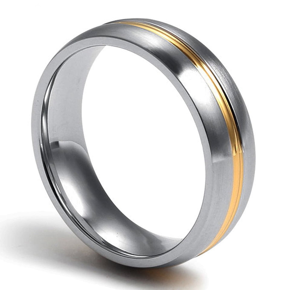Chicfine Women Mens Stainless Steel Plain Wedding Band Ring Jewelry Other 12
