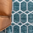 thumbnail image 6 of Unique Loom Matrix Trellis Collection Area Rug - Tile (7' Square Blue/Ivory), 6 of 10