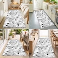 thumbnail image 4 of Hallway Runner Rug 2'x6', Grey Flowers Kitchen Runner Rugs Non-Slip Carpet Mats, Spring Watercolor Botanical Floral Leaf Plant Bedside Rugs Runners Washable Floor Carpet for Bathroom Laundry Room, 4 of 8