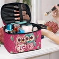 thumbnail image 3 of HELLHERO Happy Valentine's Day and Heart Owl Travel Cosmetic Makeup Bag (8.86"x6.5"x5.9") Portable and Durable for Women Men Portable Home Office, 3 of 4