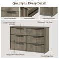 thumbnail image 5 of SICOTAS 53.5" Wide 6 Drawer Dresser for Bedroom, Farmhouse Chest of Drawers with Black Handles, Fluted Wood Storage Cabinet for Living Room, Grey, 5 of 10