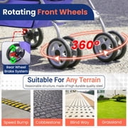 BestPet Pet Stroller Cat Dog Cage Stroller Travel Folding Carrier, Purple, 4 Wheels