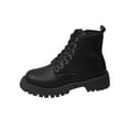 thumbnail image 2 of Tawop Womans Boots Low Heel Lace Up Winter Fall Black Boots, 2 of 9