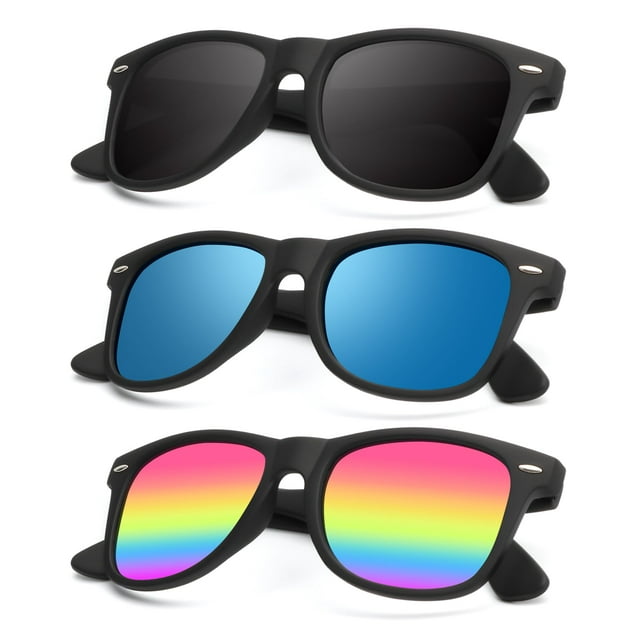 Gafas de sol KALIYADI polarizadas con acabado mate y bloqueo UV (paquete de 3)