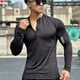 thumbnail image 2 of Camisas deportivas de compresión para hombre, camisetas con cuello levantado y media cremallera, sudadera ajustada para gimnasio, Top para correr, camisetas de Fitness, camisetas de secado rápido, 2 of 5