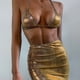 thumbnail image 4 of Traje de baño de falda corta de bikini sin espalda sexy con cara brillante de color sólido caliente de verano, 4 of 5