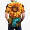 thumbnail image 5 of Qekee Deep Yellow Colorful Sunflower for Mens Polo Shirts Casual Short Sleeve Button Down Polo Shirt Classic Golf Shirts, 5 of 9