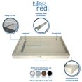 thumbnail image 4 of Tile Redi RT3672R-PVC-SQPC Shower Pan with Right Drain- Single Curb Shower Base, 2" PVC Drain, and Grate Included, 72" Width x 36" Depth, 4 of 4