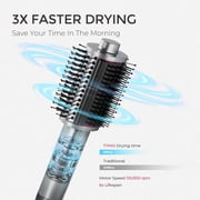 TYMO 4.0 Ionic Hair Dryer Brush, 5-in-1 Lightweight Blowout Brush, 3X Faster Drying, Adds Shine, Volume & Anti-Frizz Smooth Styles, Black