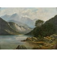 thumbnail image 2 of Franz Stephan Paschinger 18x14 Gold Ornate Wood Frame and Double Matted Museum Art Print Titled - Badersee with Wetterstein (1900-1910), 2 of 4