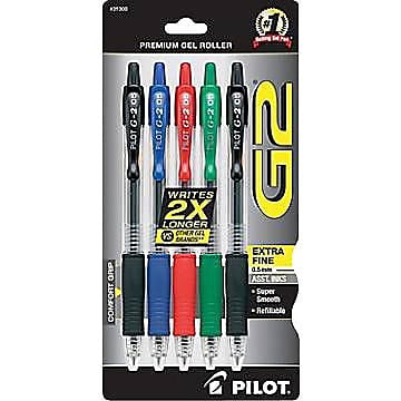Pilot G2 Gel Pen Extra Fine Point Multi Color 31300