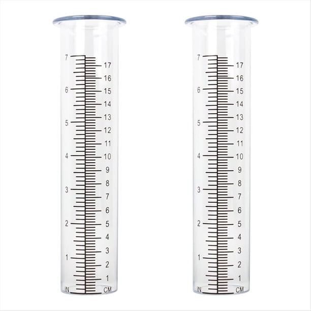 2 Tubos de Repuesto de Pluviómetro de Plástico con Medidor de Agua de Lluvia de 7 Pulgadas de Capacidad para Jardín y Exterior
