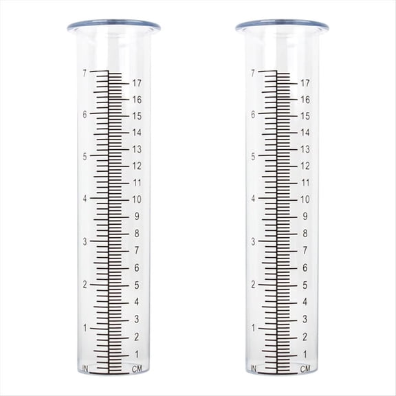 Quaqdae 2pcs Plastic Rain Gauge Replacement Tube with 7 Inch Capacity Water for Garden Yard Outdoor