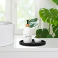 thumbnail image 4 of Silicone Bathroom Tray Round Vanity Tray Decorative Soap Holder Kitchen Countertop Organizer Coffee Table Decor for Candle, Perfume, Plant, 9 Inch, Black, 4 of 9