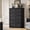 Black 5 Drawer, variant on Kicctian 5 Drawer Dresser for Bedroom, Farmhouse Chest of Drawer with Metal Handles, Modern Wooden Storage Cabinet for Living Room, Hallway, Entryway, Grey/Brown Contrast