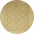 thumbnail image 1 of Ahgly Company Indoor Round Abstract Orange Gold Oriental Area Rugs, 5' Round, 1 of 6