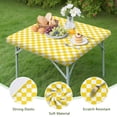 thumbnail image 4 of Yellow and White Checkered Pattern Square Fitted Tablecloth with Elastic Edge,Square Table Cover,Washable Elastic Table Cover for Home Kitchen Party Decor 34"x34", 4 of 6