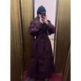 thumbnail image 3 of Chaqueta de lana con doble botonadura y cuello vuelto para mujer, abrigo elegante de manga larga, color liso, para oficina, Otoño, 2024, 3 of 5