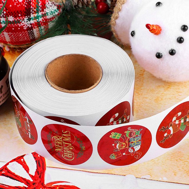 2 rollos de pegatinas navideñas