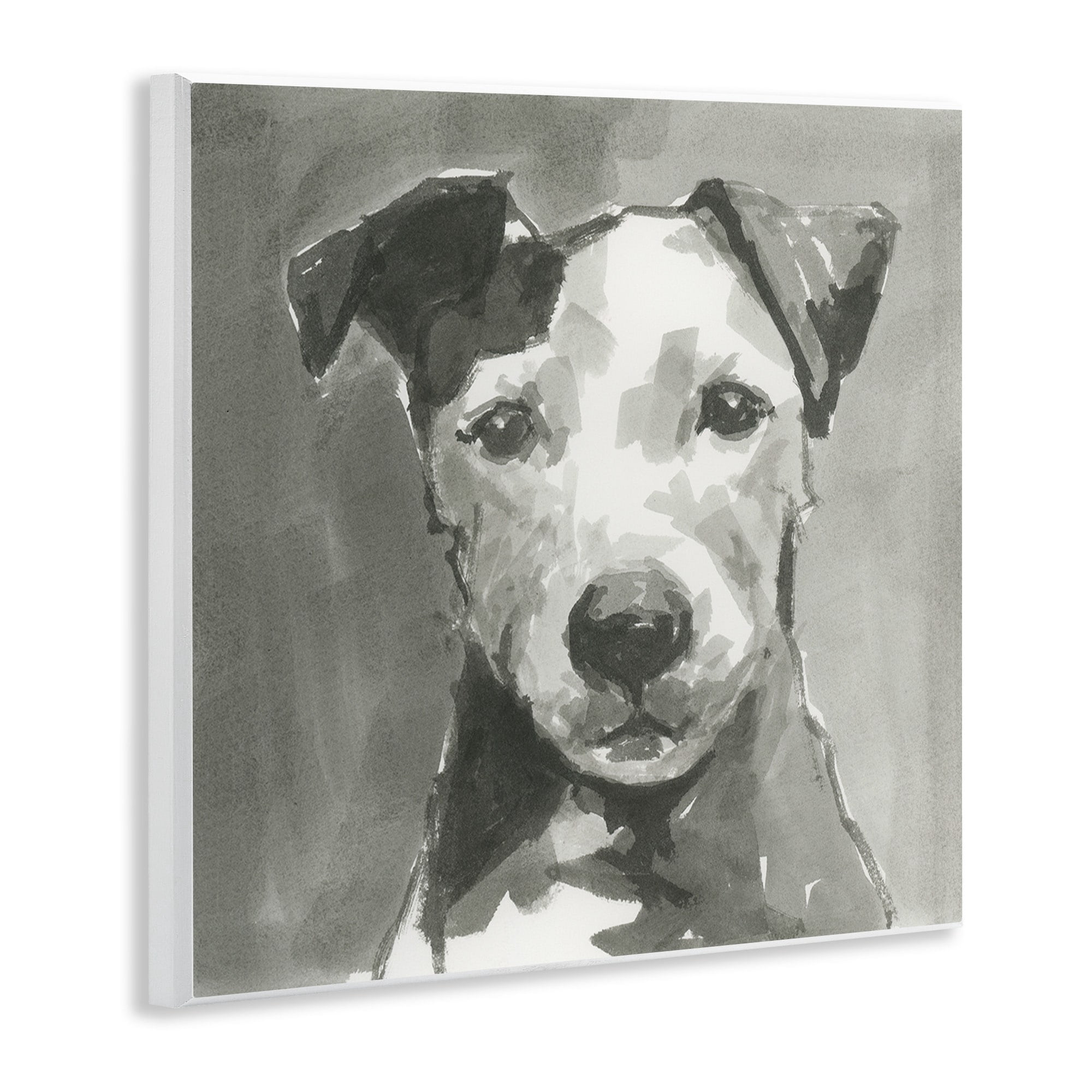 Stupell Industries Muted Dog Portrait Cute Quiet Expression ,12 x 12, Design by Cartissi