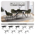 thumbnail image 6 of LeisureMod Elega Series Modern 71” Dining Table with Sintered Stone or Glass Rectangular Top and Black Stainless Steel Base in Black/Gold, 6 of 10