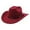 Z1 Wine, variant on Western Style Studded Leather Cowboy Hat Featuring Adjustable Strap And Curved Brim for Outdoor Events Festivals and Everyday Fashion Wear