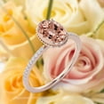 thumbnail image 3 of Gorgeous Minimalist 1.50 Carat Oval Cut Morganite And Diamond Moissanite Engagement Ring, Floral Wedding Ring in 925 Sterling Silver With 18k Rose Gold Plating, Surprisingly Gift For Her, 3 of 3