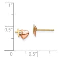 thumbnail image 2 of 14k Yellow and Rose Gold Cubic Zirconia Heart And Cross Post Earrings - Measures 6x7mm Wide, 2 of 2