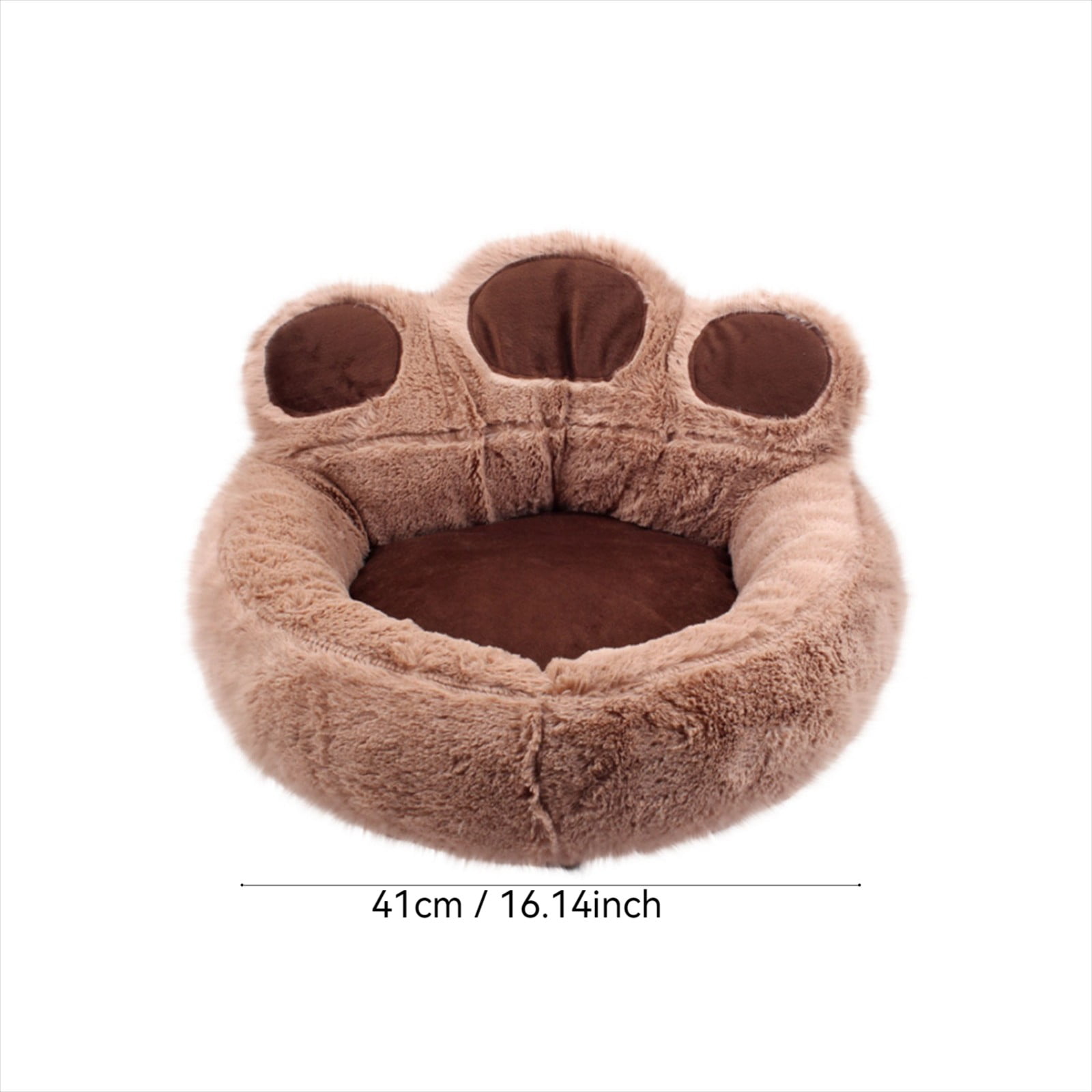 SIYTUAU Brown Panda Paw Cat Bed With Plush Material And Compact Design Brown Cloth 40 45Cm 1 Piece Pet Mat For Small Animals Brown