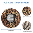 thumbnail image 3 of Shower Caps,Orange and Brown Leopard Pattern Waterproof Shower Cap for Women 4 Pieces,Double Reusable Hair Cover for Shower PEVA Elastic Stretch Hem, 3 of 7