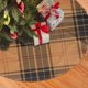 thumbnail image 2 of Falda para árbol de Navidad escocesa a cuadros escoceses en color negro y beige, suave y divertida, decoración navideña de granja con cuello para árbol de Navidad de 48", 2 of 4