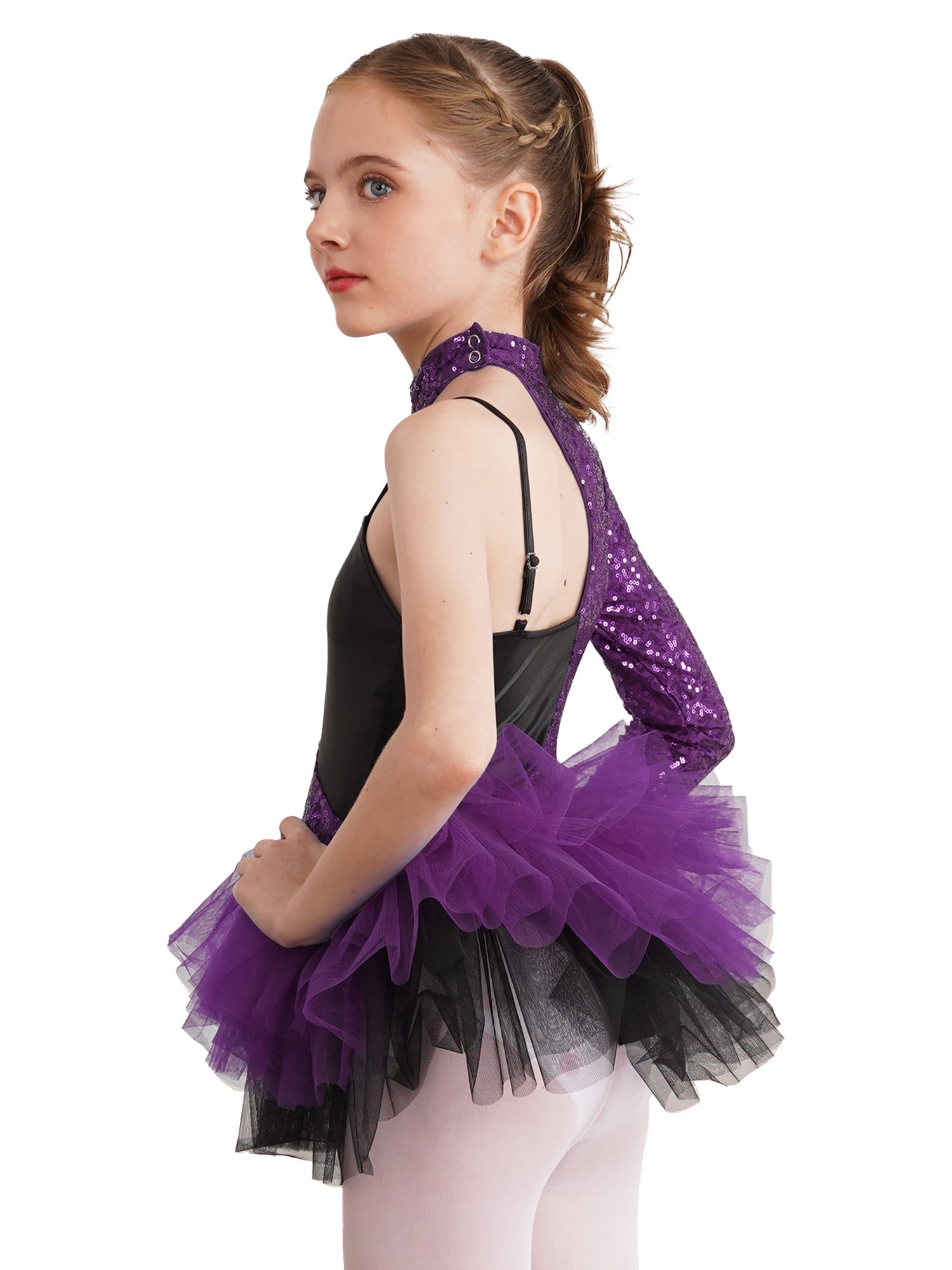 YEAHDOR Kids Girls Sequins Ballet Tutu Dress Ballerina