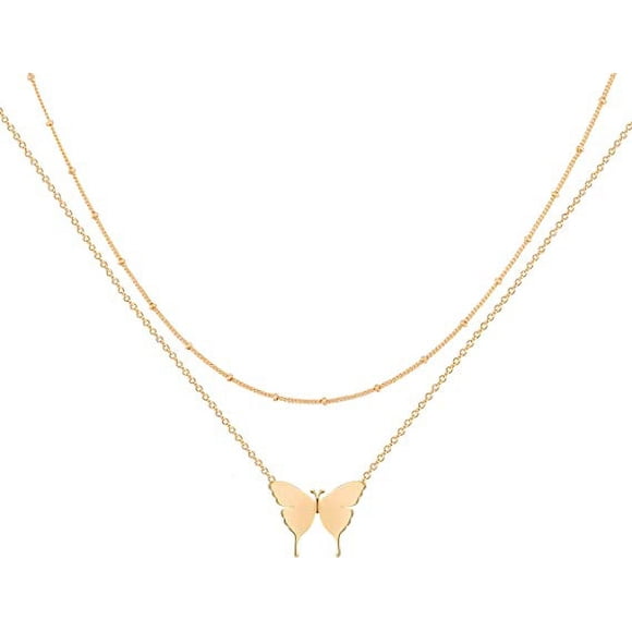 Layered Heart Necklace Pendant Handmade Gold Plated Dainty Gold Choker Arrow Bar Layering Long Necklace for Women