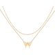 thumbnail image 1 of Collar de corazón en capas colgante hecho a mano chapado en oro oso de fresa gargantilla de oro barra de flecha largo para mujer, 1 of 5