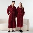thumbnail image 4 of Bovxnpu Mens Bathrobes, Mens Fleece Robe Soft Warm Fleece Bathrobe Long Robe With Pockets, 4 of 5