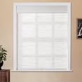 thumbnail image 3 of TWOPAGES Light Filtering 23"x72" Cordless Woven Bamboo Blinds Ramie Roman Shade for Indoor Window, Sand White, 3 of 6
