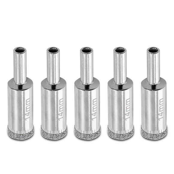 Luomorgo 5 Pcs 14mm/9/16 Pouces Scie à Trou Diamant, Profondeur de Coupe 1.1 Pouce pour Diamant en Verre Céramique Marbre Carrelage Porcelaine Granit Quartz Pierre Précieuse