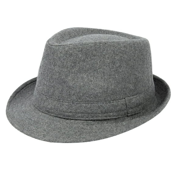 Fedora Chapeaux pour Femmes Fedoras Homme Classique Manhattan Structuré Trilby Fedora Chapeau Chapeaux Cubains pour Hommes Costume de Fête, Gris, Grand