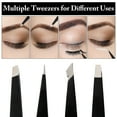 thumbnail image 5 of Peaoy 8PCS Eyebrow Tweezers Kit for Women Men Stainless Steel Trimming Set Includes Razor Pencil Scissors and Brush, 5 of 10
