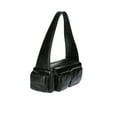 thumbnail image 3 of No Boundaries Women's Faux Leather Cargo Shoulder Bag, Black, 3 of 5