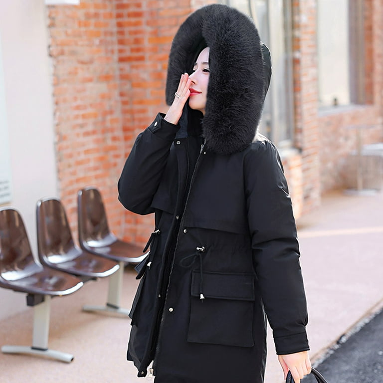 Women's Black Coats, Hooded Winter Coats & Jackets