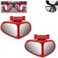 thumbnail image 1 of HD Car Blind Spot Elimination Mirror,New Car Side Mirror Blindspot, 360° Rotatable Adjustable Rain/Fog Resistant Rear View, Wide-Angle Dual-View Auxiliary Side Blind Spot Mirrors (Red, Right+Left), 1 of 8