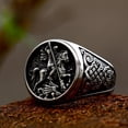 thumbnail image 1 of Pulsera de anillo de montar personalizada de acero inoxidable con nudo celta vikingo nórdico, anillo de acero de titanio, 1 of 5
