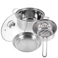 thumbnail image 2 of Shisuyan 1 Set of Stainless Steel Cookware Set Soup Stewing Pot Small Milk Pot Frying Pan Set, 2 of 8