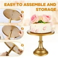 thumbnail image 4 of ABCISI Metal Cake Stand 10 Inch Round Birthday Cake Stand Dessert Cupcake Display Tray Holder for Wedding Baby Shower Christmas Baking Party Supplies (Gold), 4 of 7