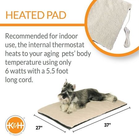 K&H Pet Products Ortho Thermo-Bed Medium Fleece 17" x 27" 6W