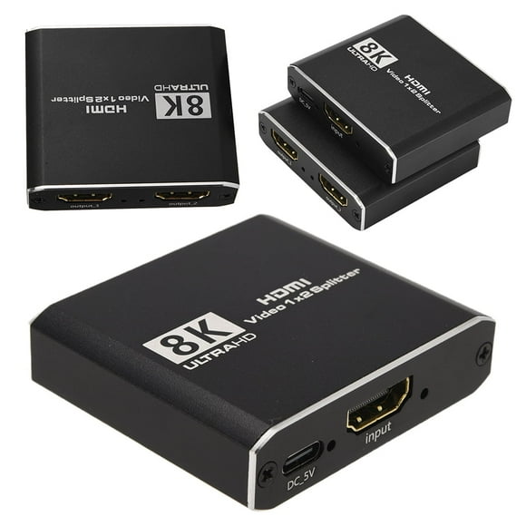 8K 1 Male To Dual HDMI-Compatible 2 Way Female 1080P 1 In 2 Out Splitter Adapter Converter 4K 120Hz 8K 60Hz HDMI-Compatible 2.1 for Laptop TV Monitor