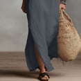 thumbnail image 6 of FAIWAD Linen Dress Women V Neck Sleeveless Side Slit Maxi Dresses Loose Casual Flowy Boho Sundress, 6 of 9